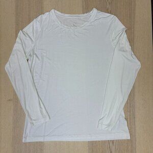 Women's Long Sleeve Round Neck T-Shirt White size Medium NWOT